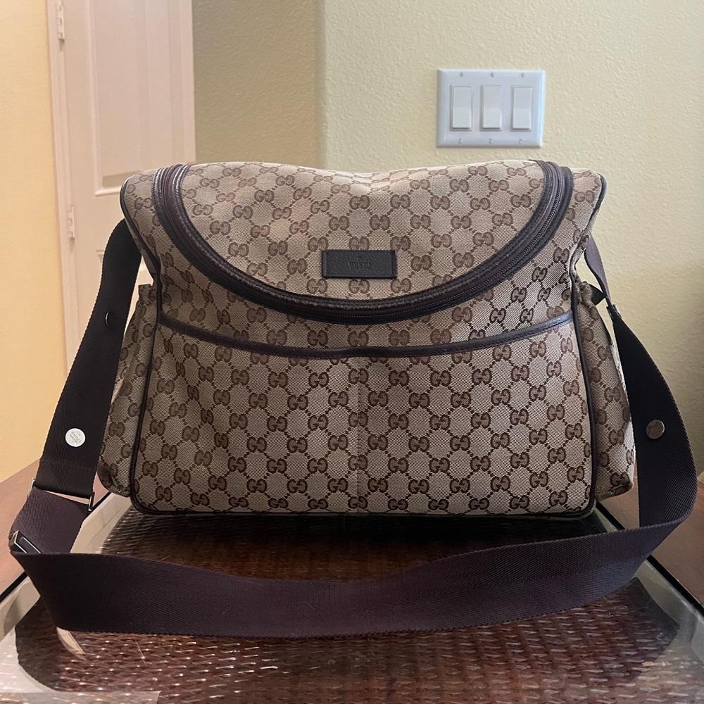 Gucci Beige/Brown GG Canvas Diaper Bag